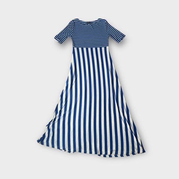 Matilda Jane Women’s The Road Ahead Blue and White Striped Maxi Dress Medium - Picture 10 of 13